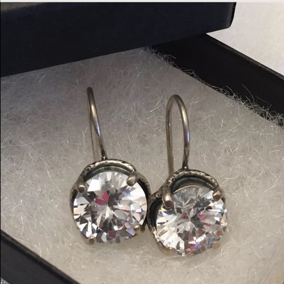 Silpada Sterling Silver ‘Center Stage’ Cubic Zirconia Earrings W1863 - Picture 7 of 14